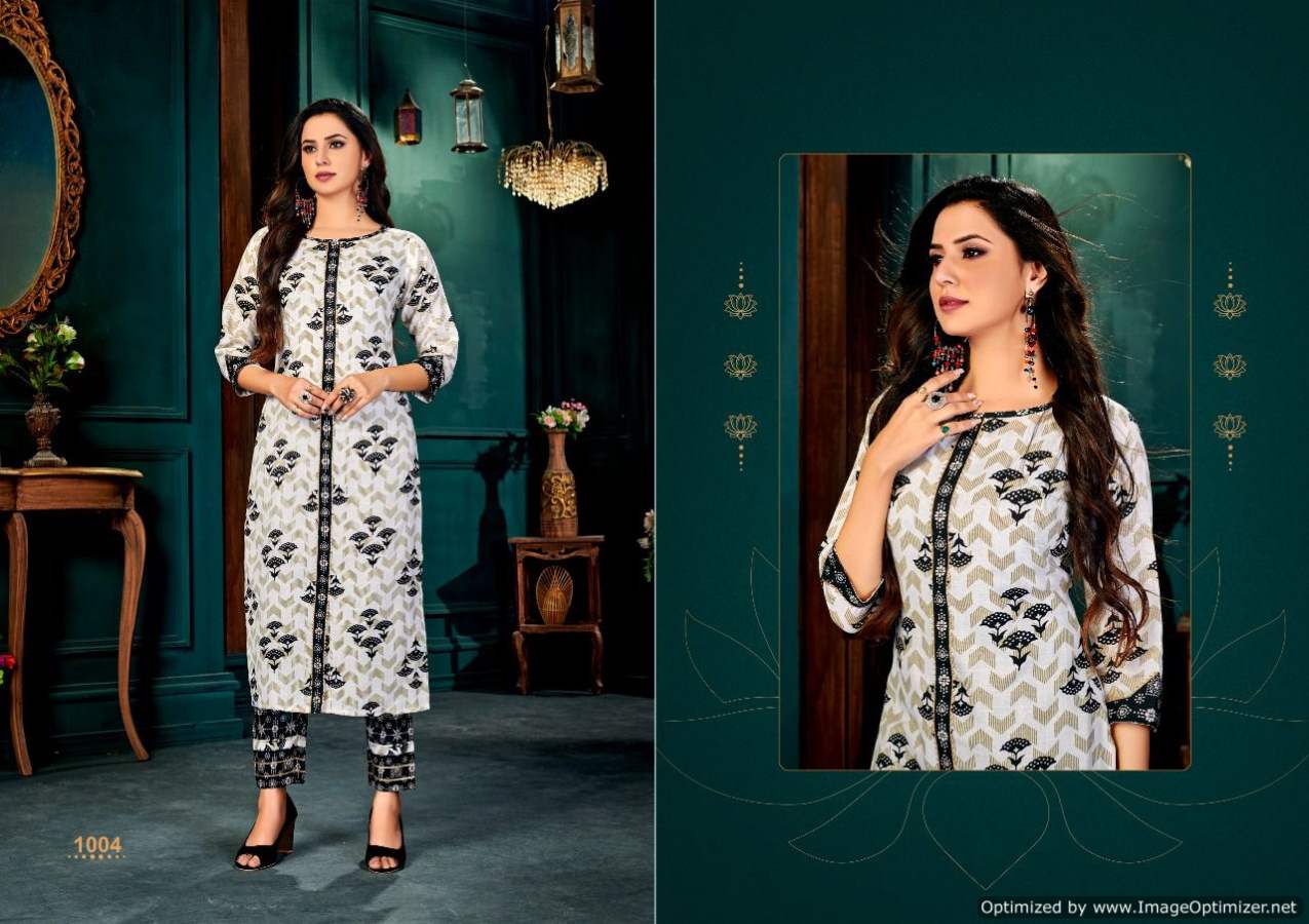 Poonam Tadap Casual Wear rayon Printed Kurti With Pant Latest Collection